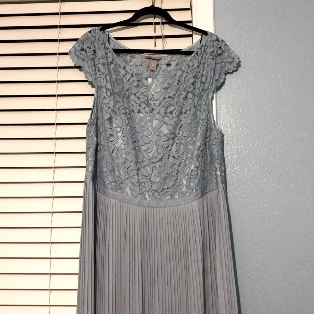 HM+ Pleated Lace Maxi Dress